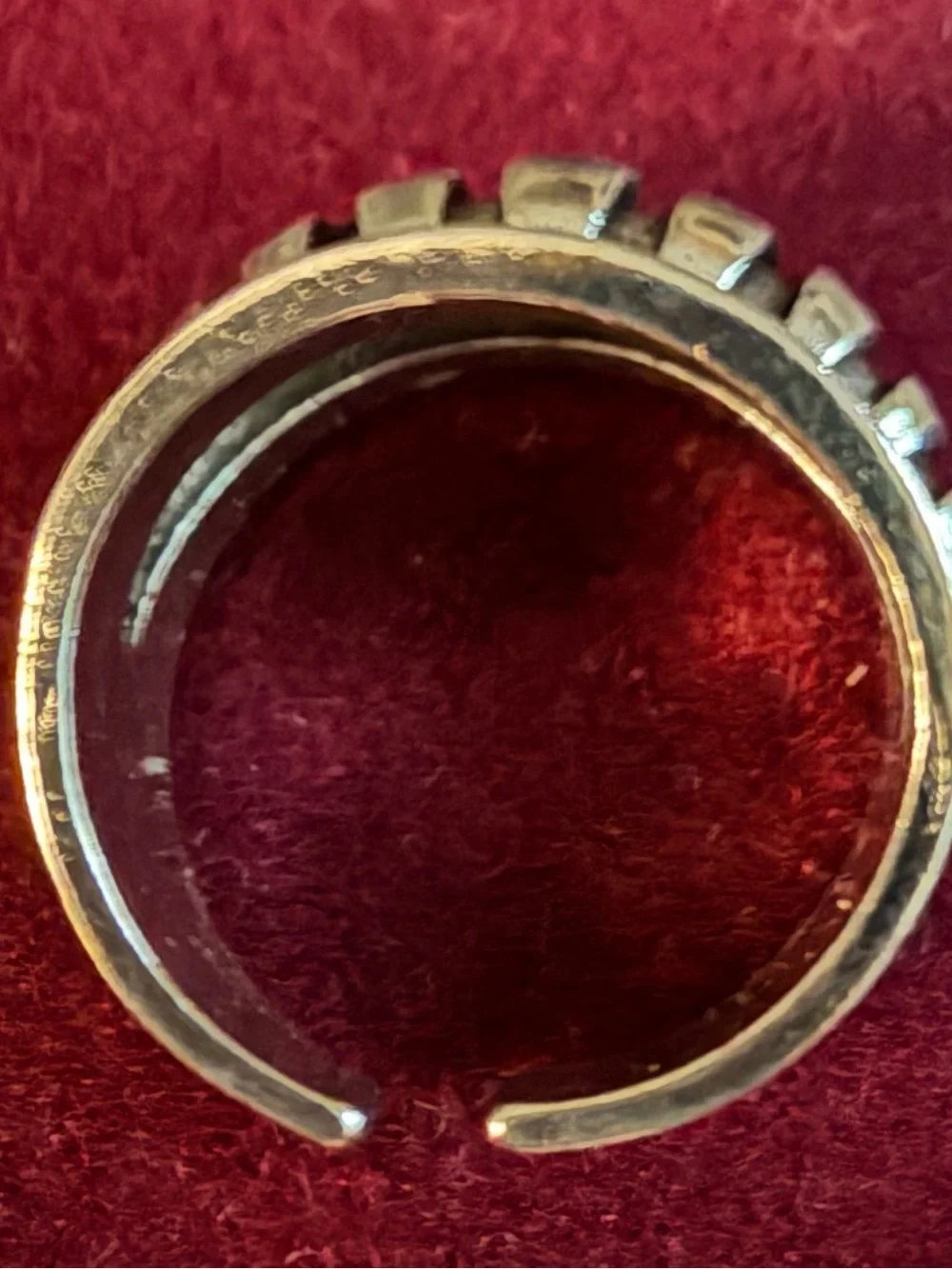 Adjustable Silver Textured Dome Ring w/ Bubble Enhancements